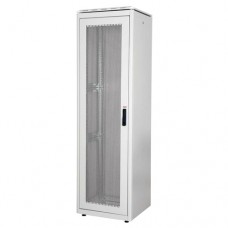 DYNAmic 19" Телекоммуникационный напольный шкаф 47U, 600х800, перфорированная одностворчатая передняя дверь, перфорированная задняя дверь с кабельными вводами, цвет серый