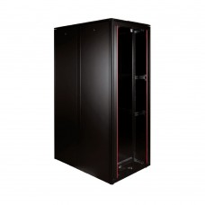 DYNAmic 19" Телекоммуникационный напольный шкаф 47U, 800х1200, двустворчатая стеклянная передняя дверь, двустворчатая металлическая задняя дверь c кабельными вводами, цвет черный
