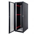 Just1Minute 19" Телекоммуникационный напольный шкаф 47U, 600х1000, алюминий, передняя дверь одностворчатая, стекло, задняя дверь одностворчатая, металл, цвет черный