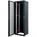 Just1Minute 19" Телекоммуникационный напольный шкаф 12U, 600х600, сталь, передняя дверь одностворчатая, перфорация, задняя дверь одностворчатая, металл, цвет черный