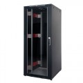 Just1Minute 19" Телекоммуникационный напольный шкаф 45U, 800х1000, сталь, передняя дверь одностворчатая, стекло, задняя дверь одностворчатая, металл, цвет черный