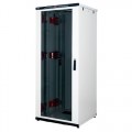 Just1Minute 19" Телекоммуникационный напольный шкаф 22U, 800х800, алюминий, передняя дверь одностворчатая, стекло, задняя дверь одностворчатая, металл, цвет серый