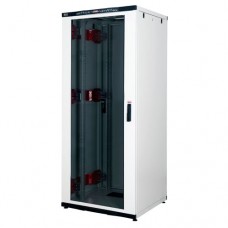 Just1Minute 19" Телекоммуникационный напольный шкаф 22U, 800х800, алюминий, передняя дверь одностворчатая, стекло, задняя дверь одностворчатая, металл, цвет черный