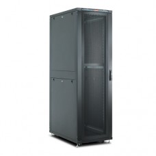DYNAmax 19" Серверный напольный шкаф 26U, 600х1000, передняя дверь одностворчатая, задняя дверь двустворчатая, перфорация, цвет черный